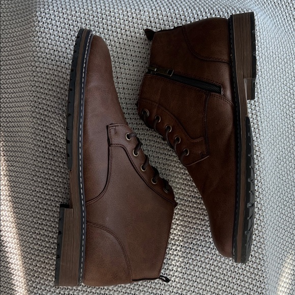 Steve Madden Tan Leather Lace-Up Boots main image 4